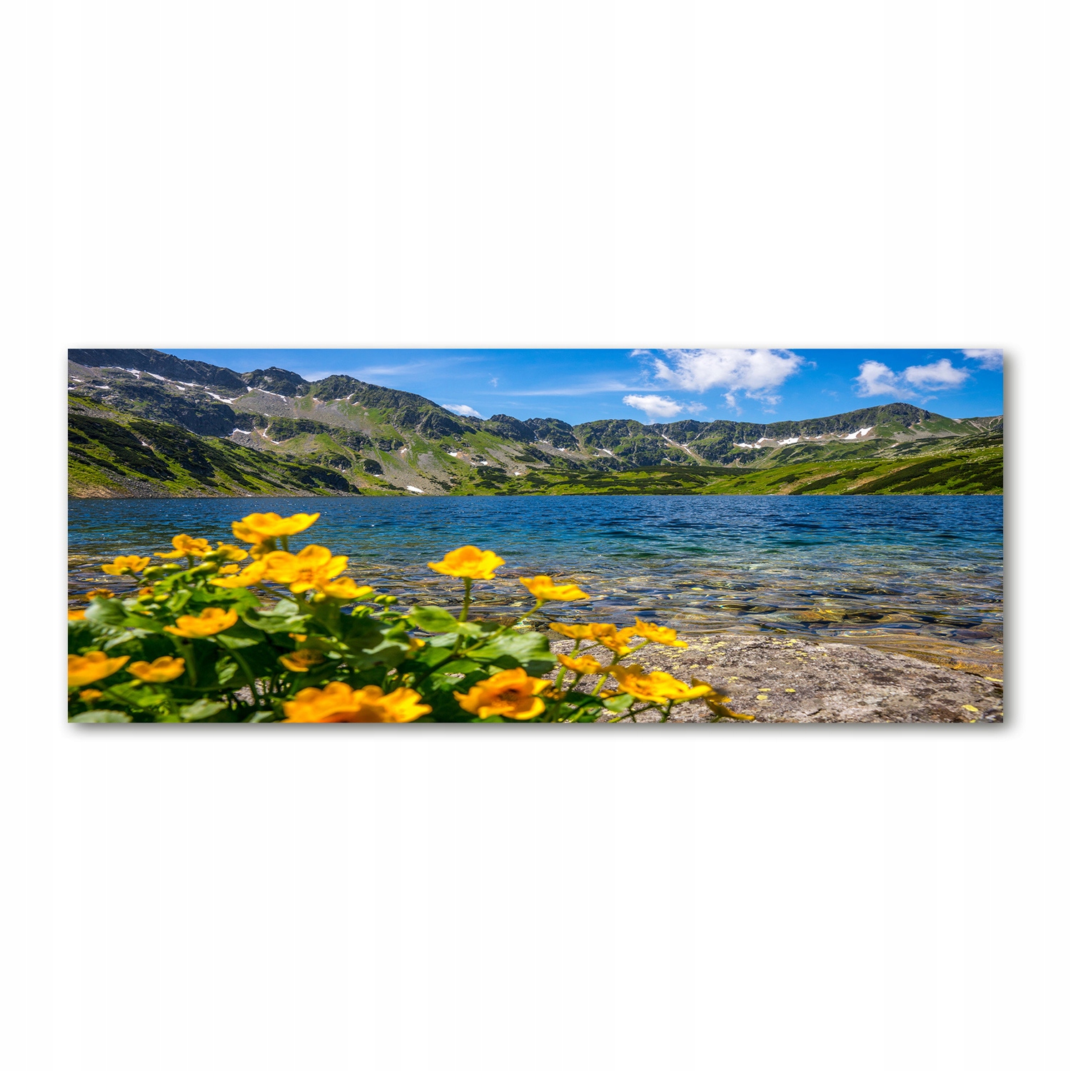 

Foto obraz szkło akryl Jezioro w górach 125x50 cm