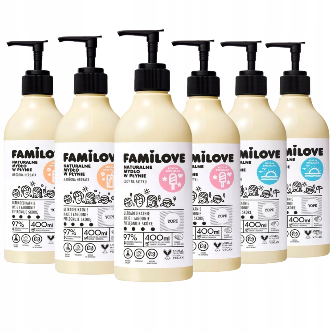 Yope FamiLove Tekuté mýdlo Mix vůní Limitovaná edice 400 ml x6