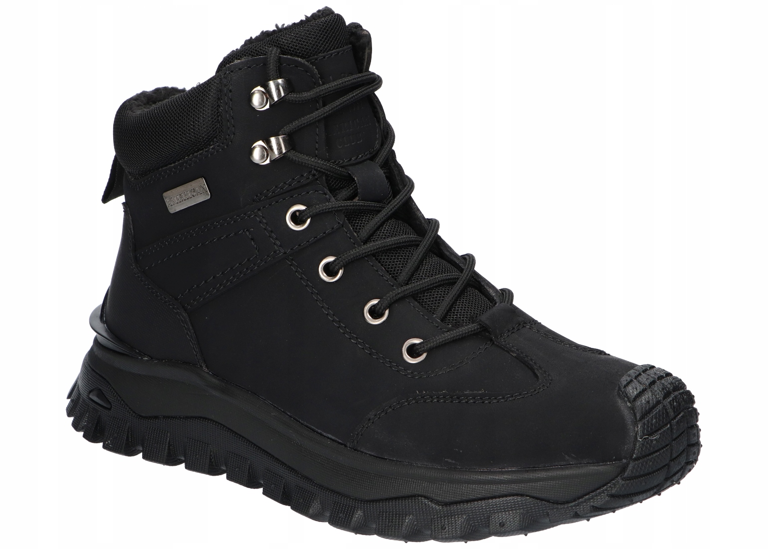 American Club CY158 Zateplené Trekové Boty Traperky Zimní Kožené Boty Bk 37