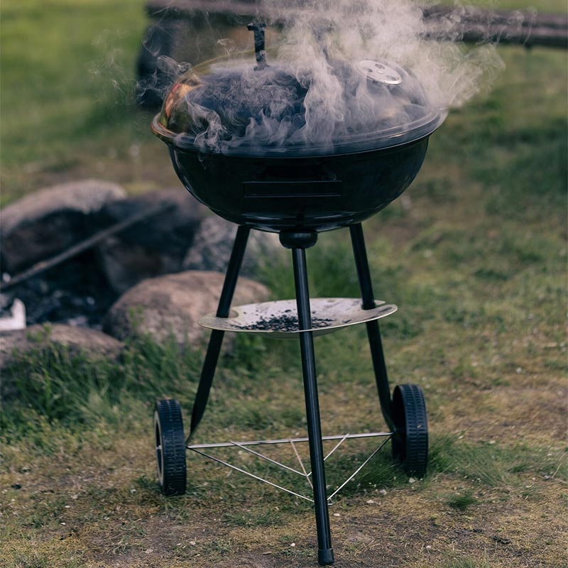Grill okrągły z POKRYWĄ popielnikiem KÓŁKA GW0204 Materiał stal