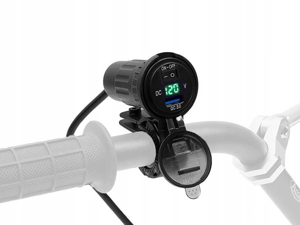МОТОЦИКЛ USB РОЗ'ЄМ QC3. 0 ВОЛЬТМЕТР 12V 24V