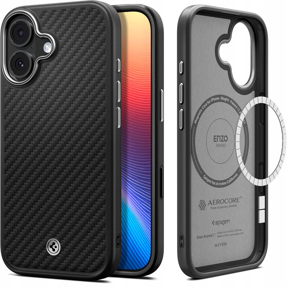 Pouzdro pro iPhone 17, Spigen Enzo Aramid T Mag, kevlarové, pouzdro pro MagSafe