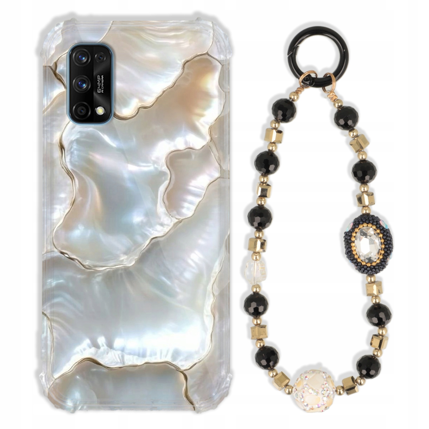 Puzdro Pre Realme 7 Pro Case Antishock Zirkóny Čierno Zlaté|odolné|silné