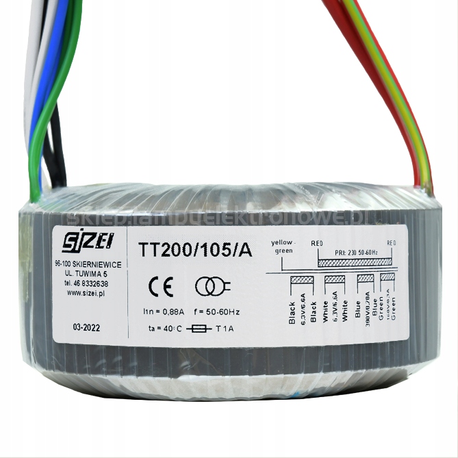 TT200/105/A Toroidní síťový transformátor Audio Sizei