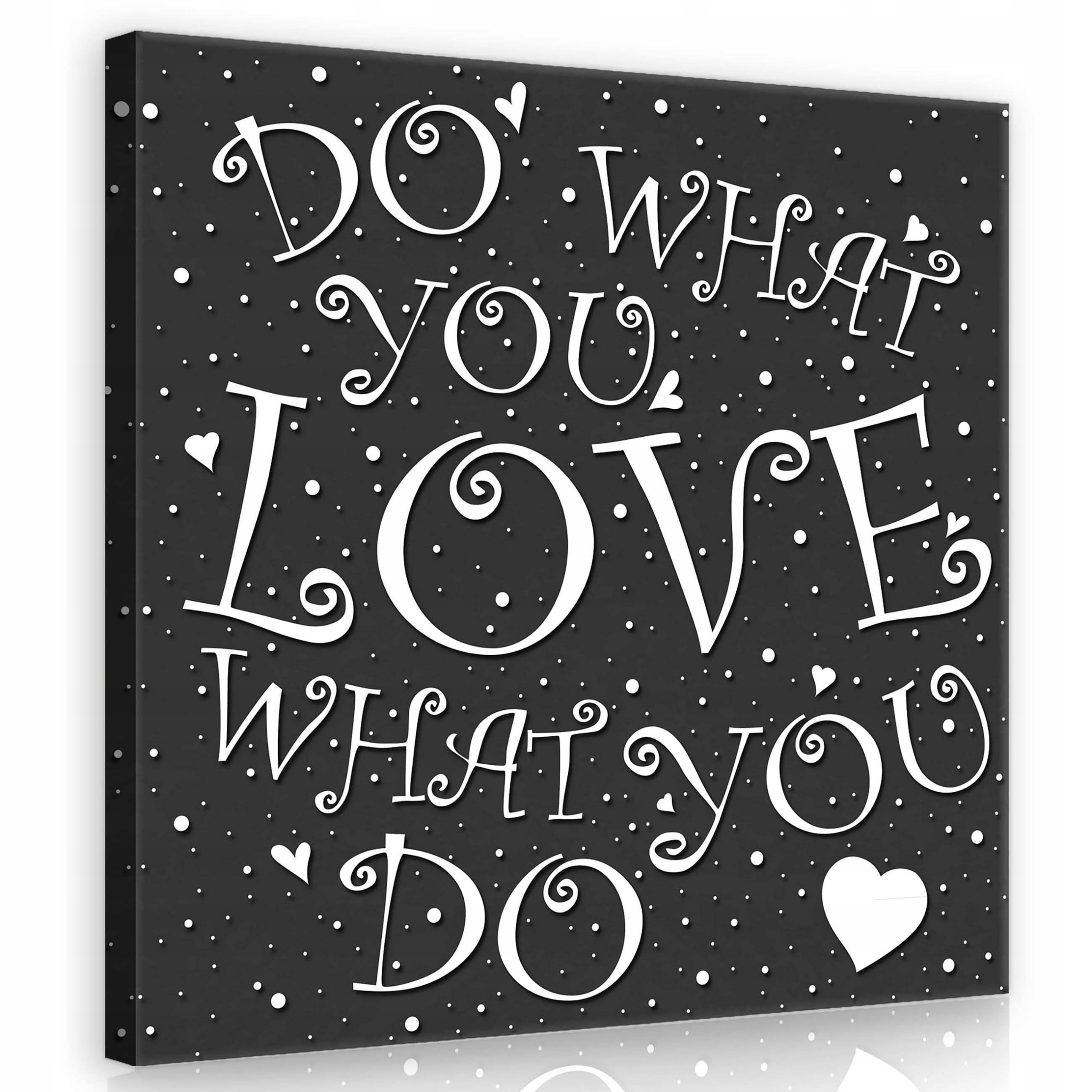 Obraz 80x80 motivace pozitivní inspirace černá a bílá typografie srdce