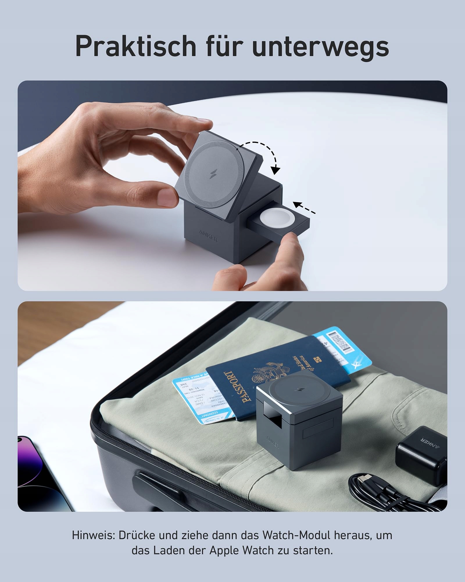 ANKER Stacja Ładowania 3w1 MagSafe iPhone Apple Watch AirPods 15W — miniatura 4