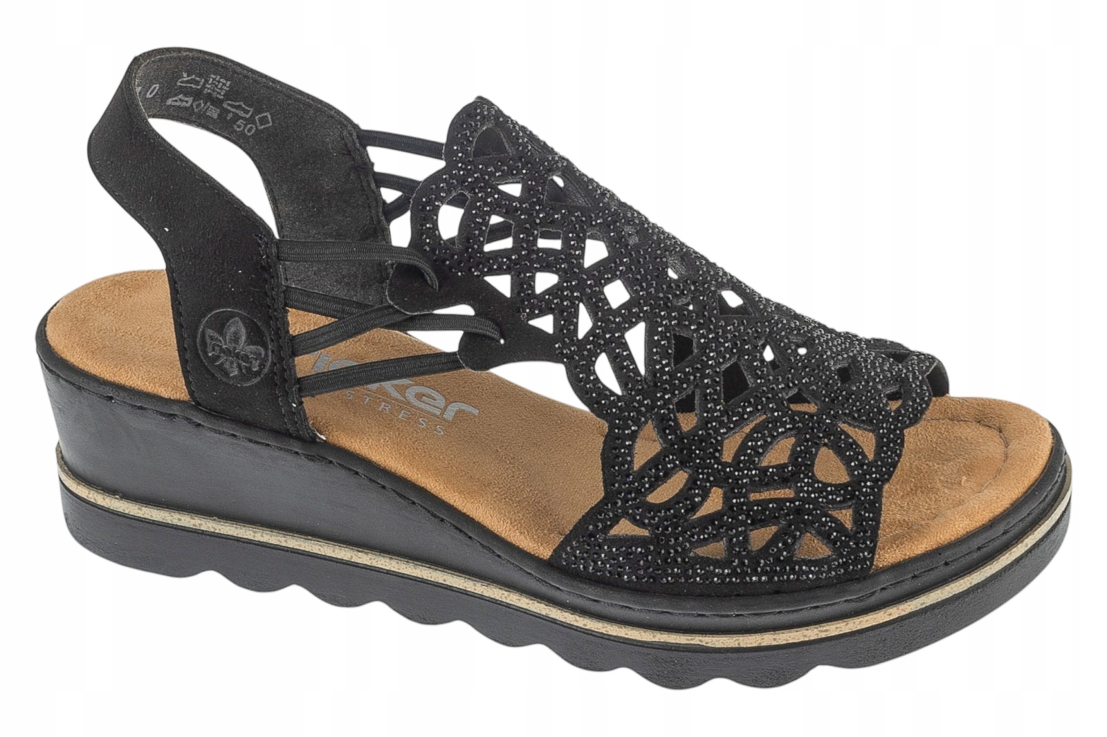 Rieker Sandals [36] Dámské sandály z černé tkaniny
