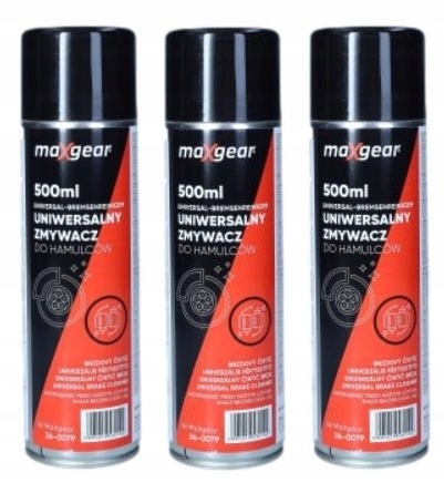 3 X Maxgear Zmywacz Środek Do Czyszczenia Hamulców Skuteczny 500ml 36-0079