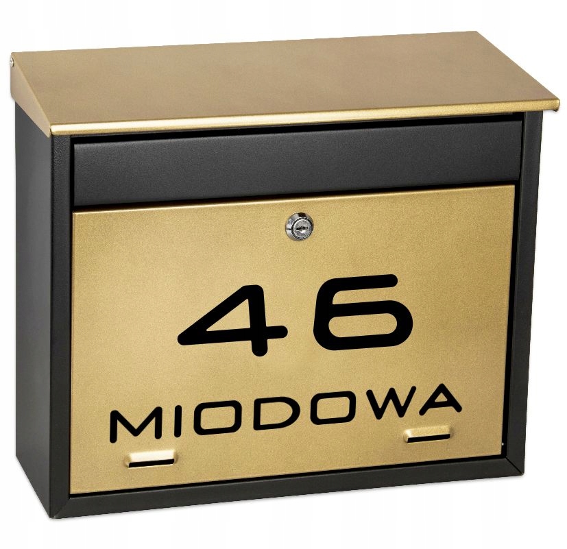 

Skrzynka Na Listy Pocztowe Czarno-złota Napis