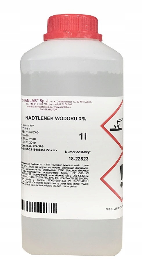 

Nadtlenek wodoru 1l 3% Czda, woda utleniona 1000ml