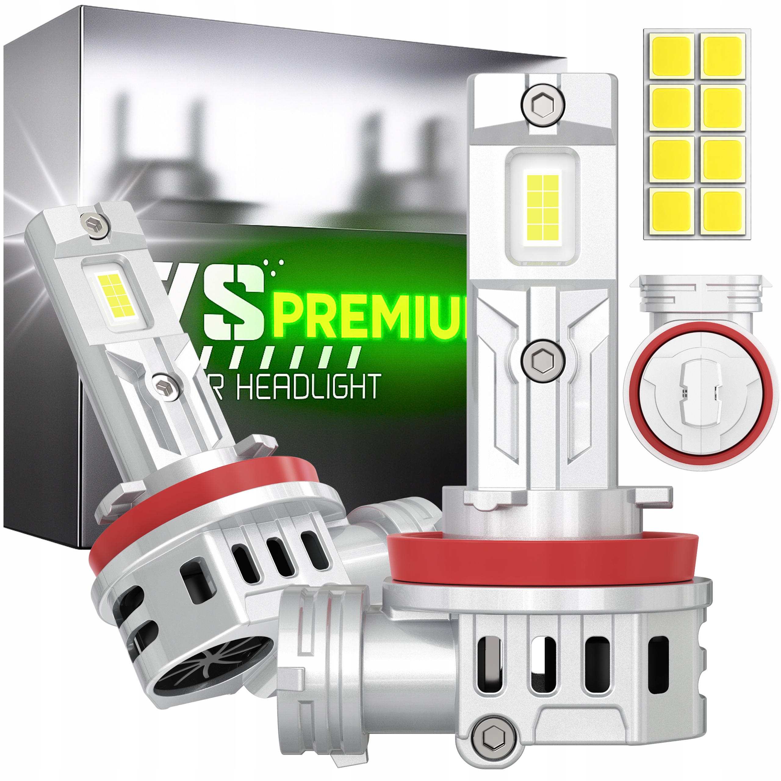 Žárovky H11 Led 100W Homologace Canbus Bílé Silné Automobilové Světlo