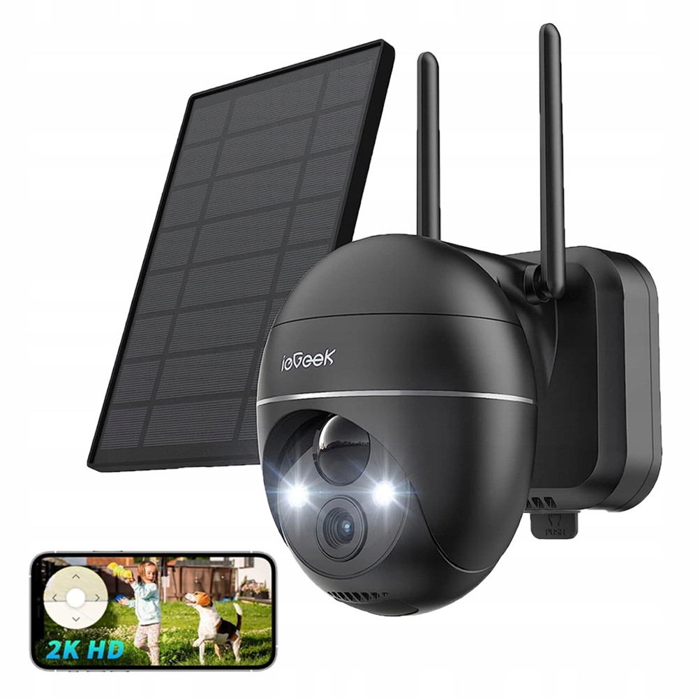 Solární Wifi Kamera 3MPX Smart Venkovní Otočná Ip Bezdrátová Alarmová