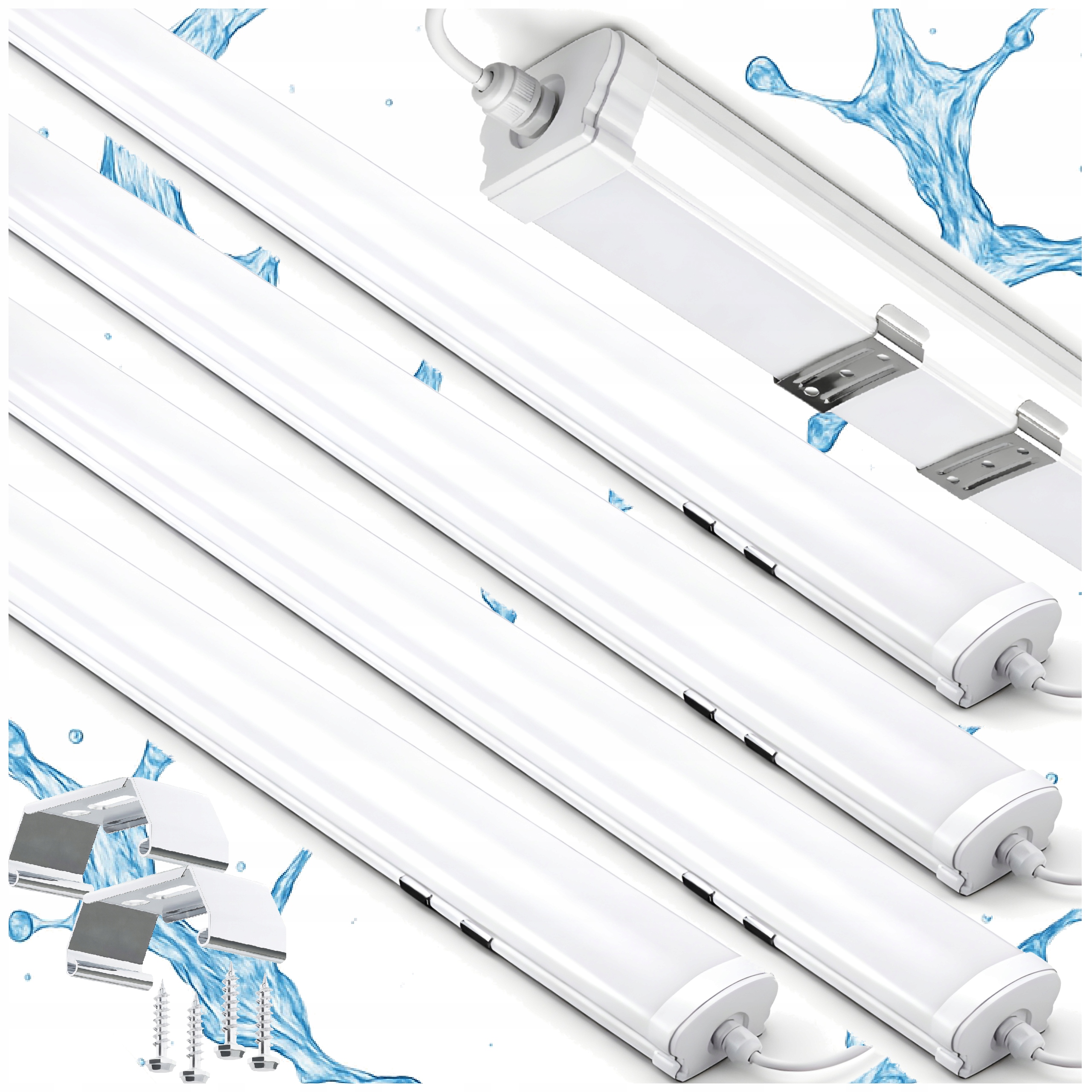 4x Hermetická Led lampa na omítku 120 cm 60W 6600lm 4500K do garáže