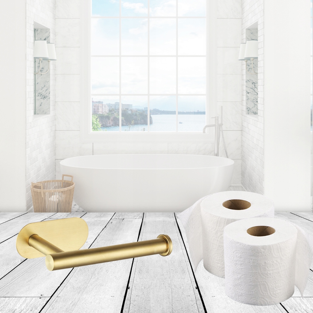 UCHWYT SAMOPRZYLEPNY PAPIER TOALETOWY ZŁOTY LOFT Materiał wykonania metal