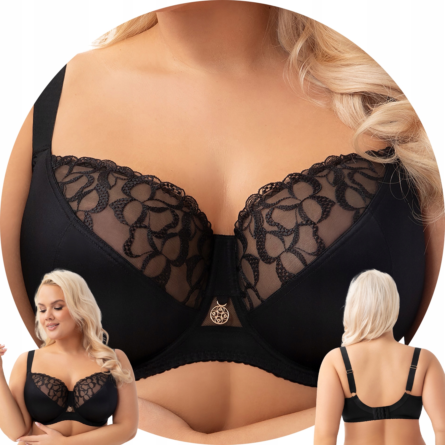 Gorsenia K934 Isla černá výšivka tyl měkká podprsenka 95J Soft