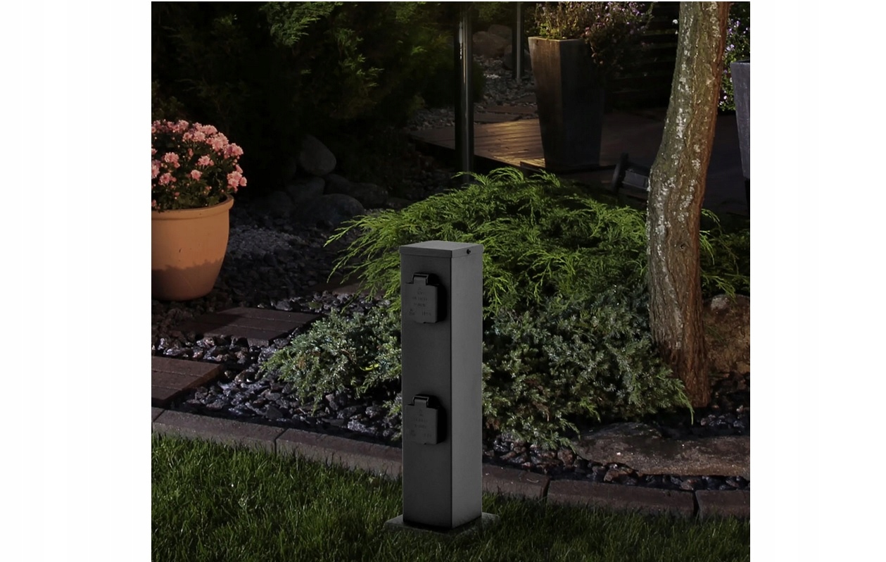 ELEKTRYCZNY SŁUPEK ZASILAJĄCY - 4 GNIAZDA - OBCIĄŻENIE DO 3500W - SOLIDNY Wysokość produktu 39 cm