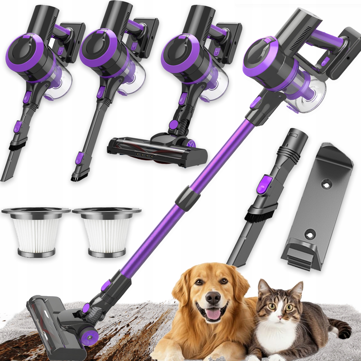 Odkurzacz Bezprzewodowy Pionowy Cyklonowy Bezworkowy Ręczny Bardzo Mocn