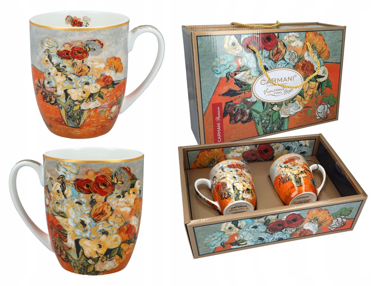 Sada 2 Hrnků Van Gogh Růže A Sasanky Carmani Dárková Sada Káva