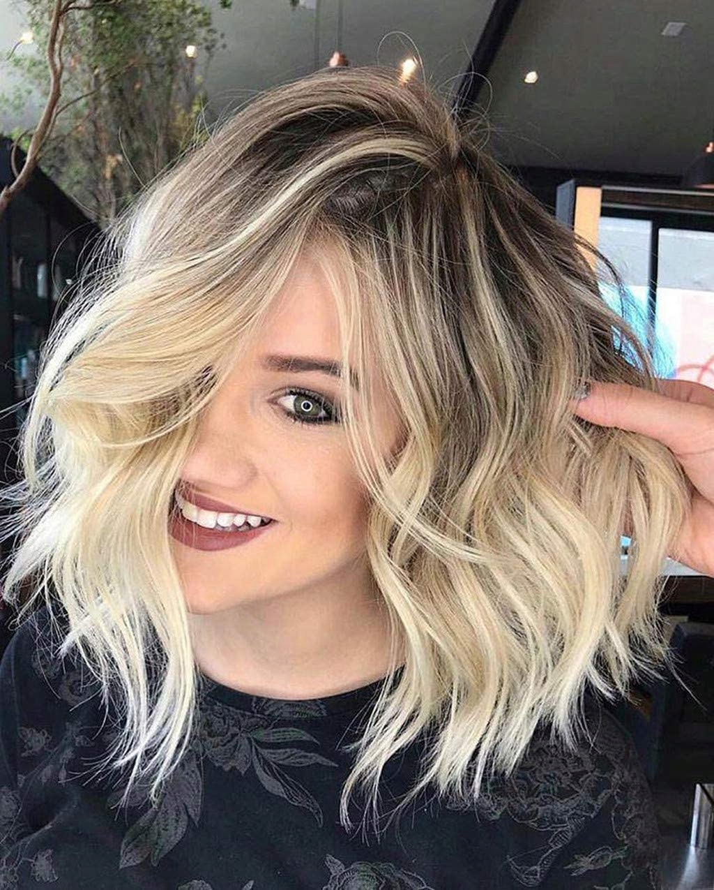 PERUKA WŁOSY BLOND OMBRE BOB KRÓTKIE FALE W36 Kod producenta W36