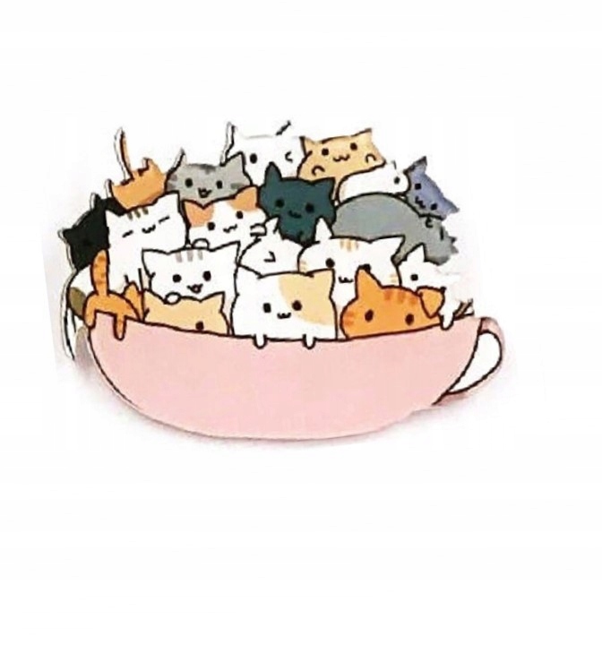 

Rzypinka Broszka Kotki Różowa Filiżanka Ozdoba