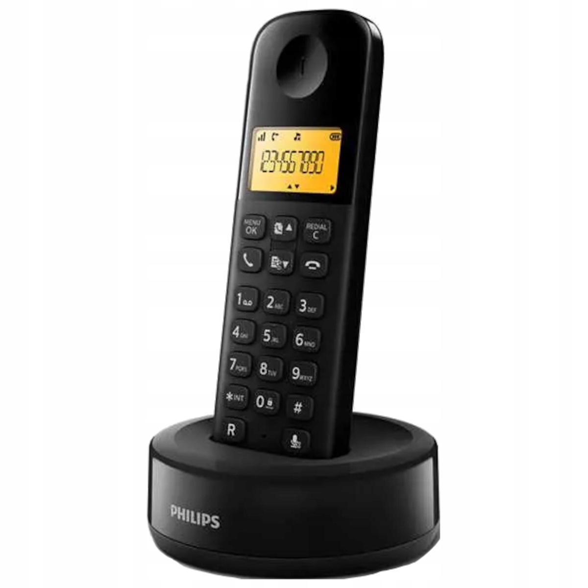 Telefon Stacjonarny Bezprzewodowy Philips D1601B dla Seniora Głośnomówiący