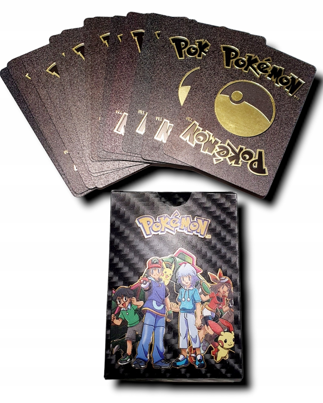 POKEMON KARTY KOLEKCJONERSKIE CZARNE 55 KART Wydawca inny