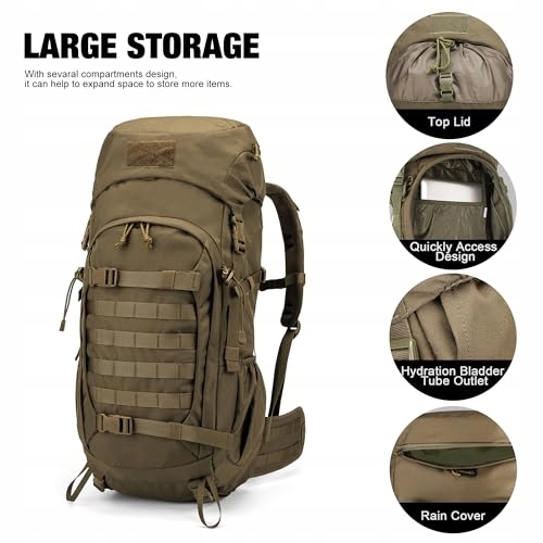 MARDINGTOP Plecak Taktyczny 50L Dla Dorosłych Trekking Outdoor Wędrówki — miniatura 4