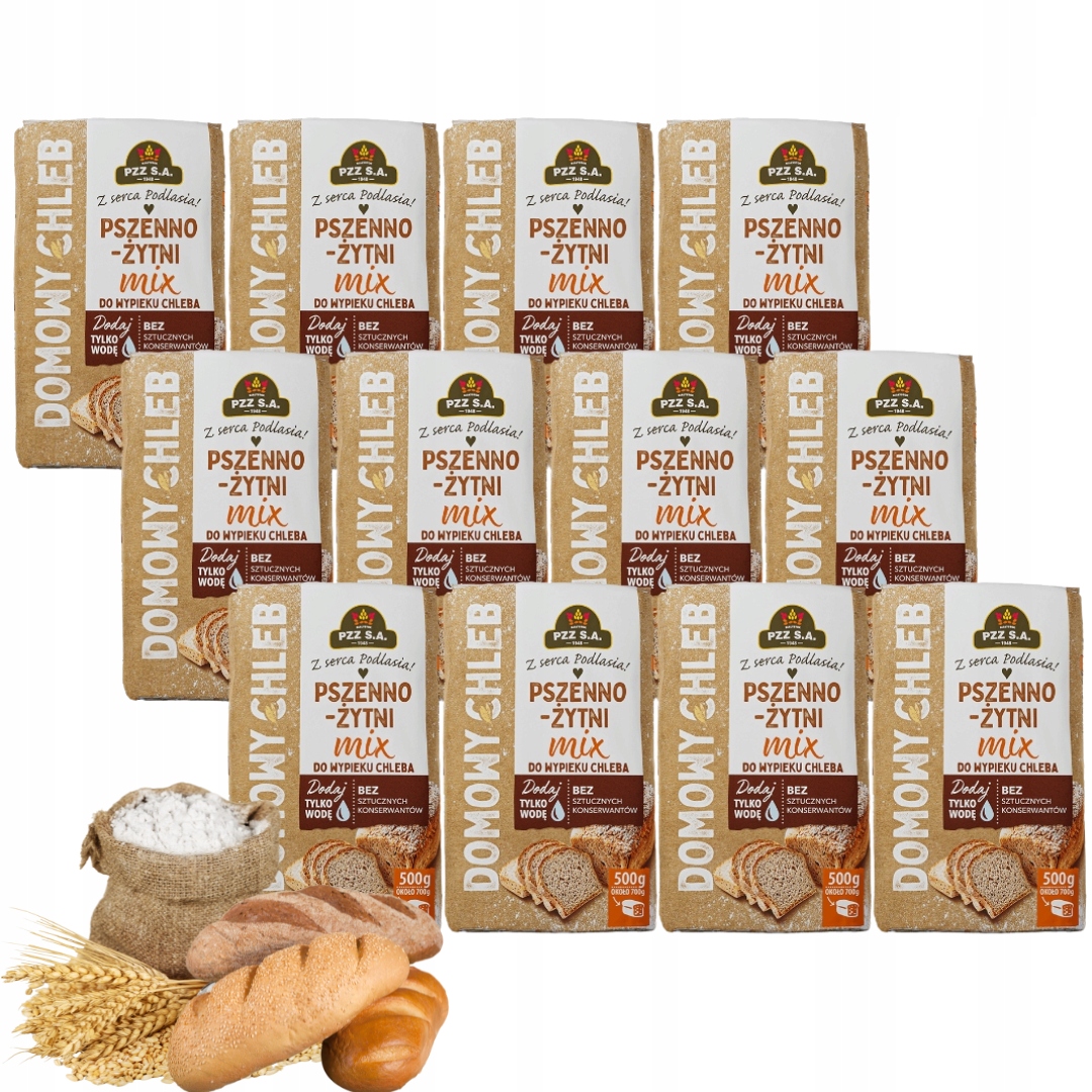 Levně Pzz Směs na pečení chleba Pšenično-žitný mix 500 g x 12 kusů