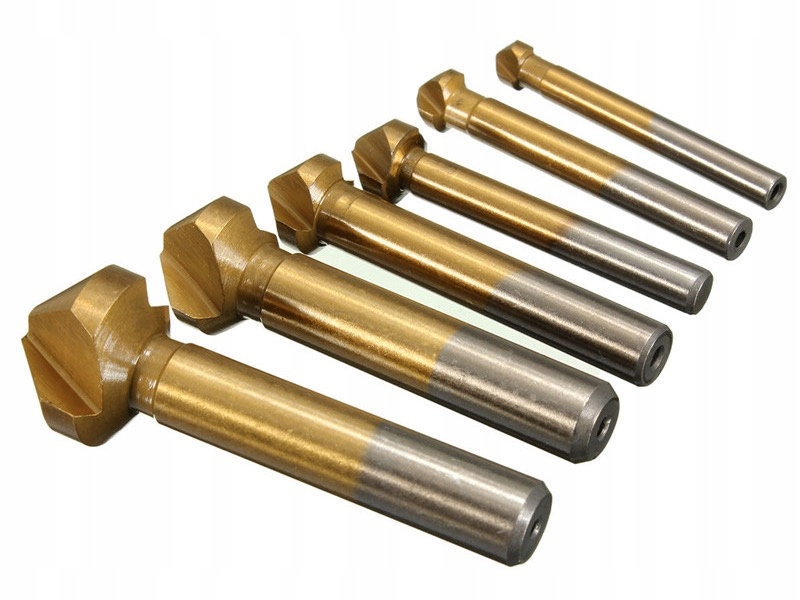 ZESTAW 6x FREZ STOŻKOWY POGŁĘBIACZ FAZOWNIK 90° Rodzaj frezu czołowy