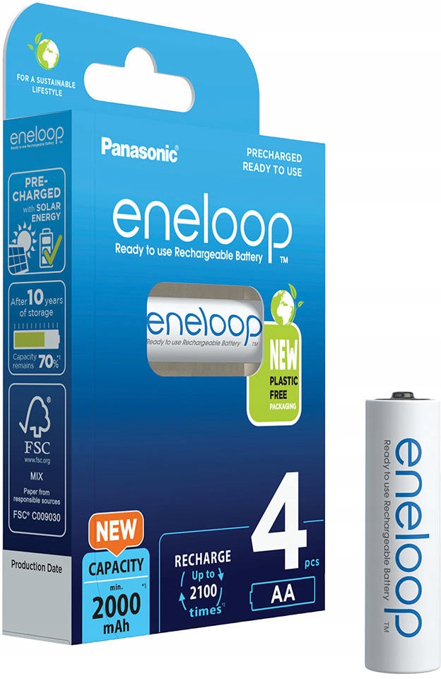 

4x Akumulatorki Panasonic eneloop Aa R6 2000 mAh