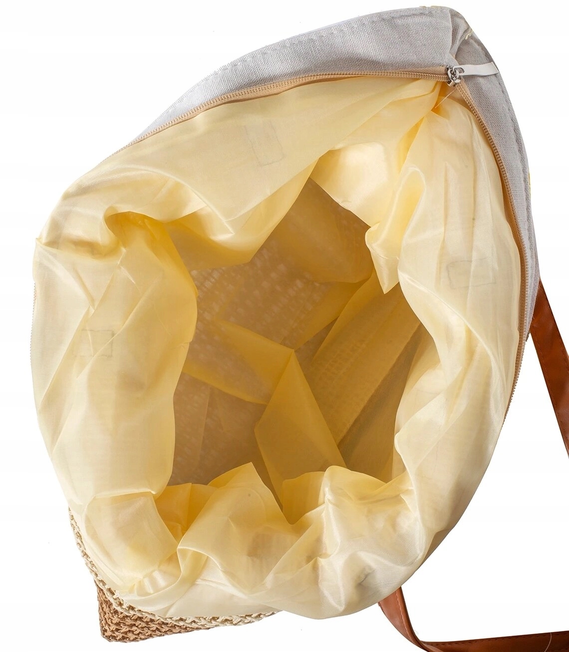 Mega duża letnia torba plażowa Pojemna Z plecionki 3 kolory Uchwyt Styl miejski