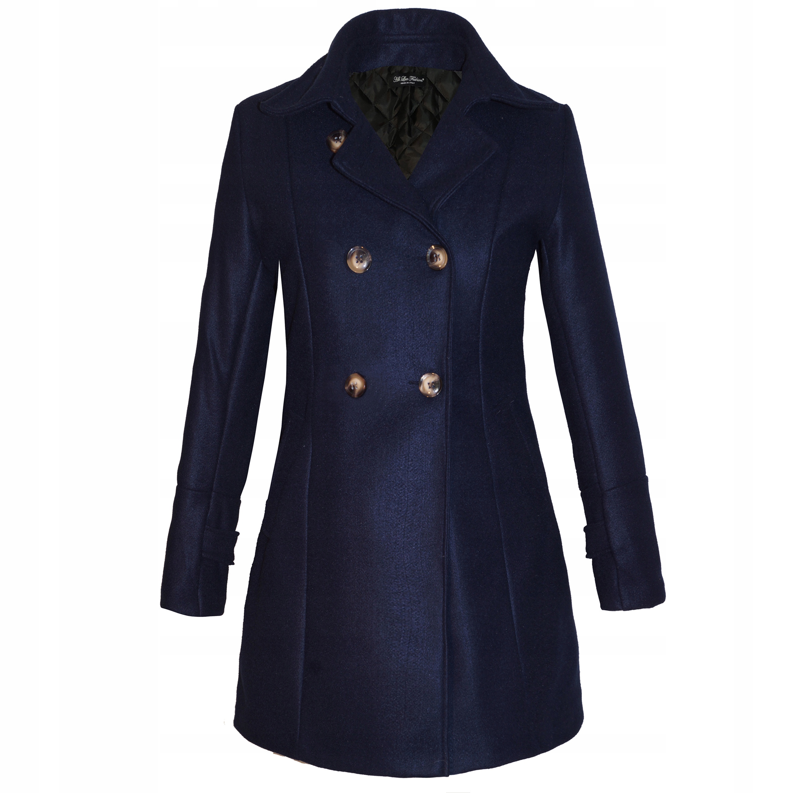 

Włoski Klasyczny Płaszcz Ocieplany Zimowy 38 M