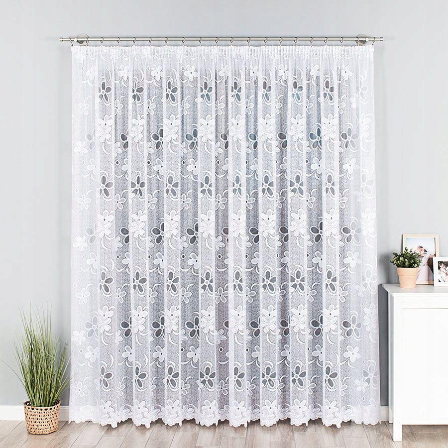 FIRANKA GOTOWA ŻAKARDOWA 240 x 400 CM. Z TAŚMĄ