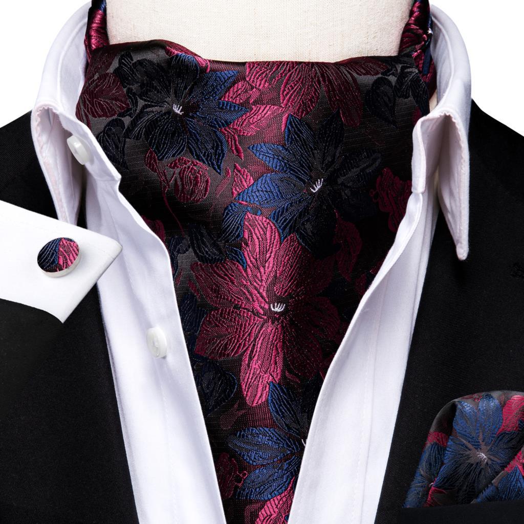 Hedvábný Šátek Ascot Žakárový Módní Set