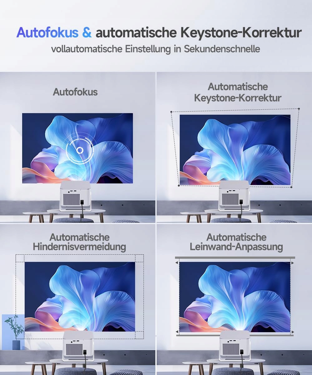 ALWTNIET Projektor 4K 8K Full HD 1080P Android WiFi Bluetooth Heimkino — miniatura 5
