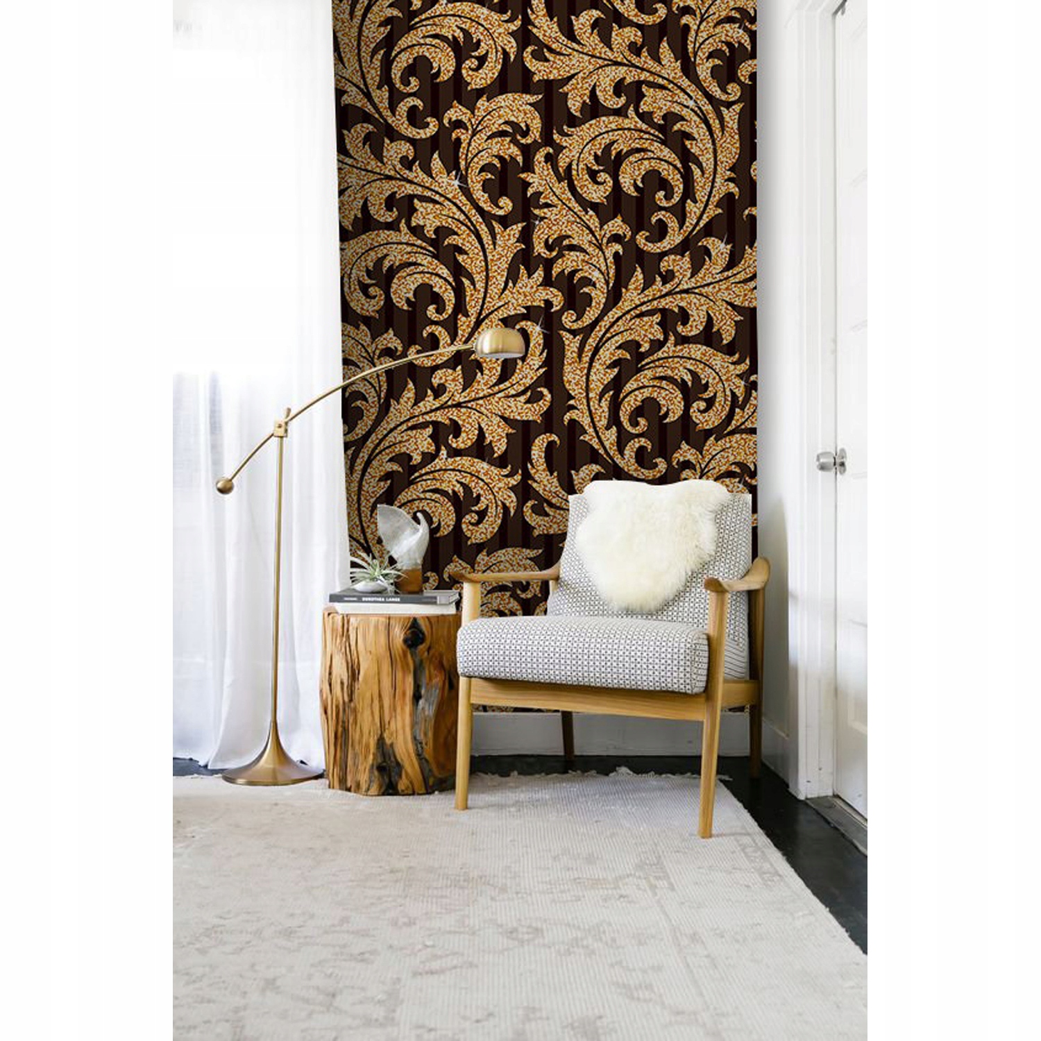 

Fototapeta na ścianę Złoty kwiatowy wzór 104x70cm