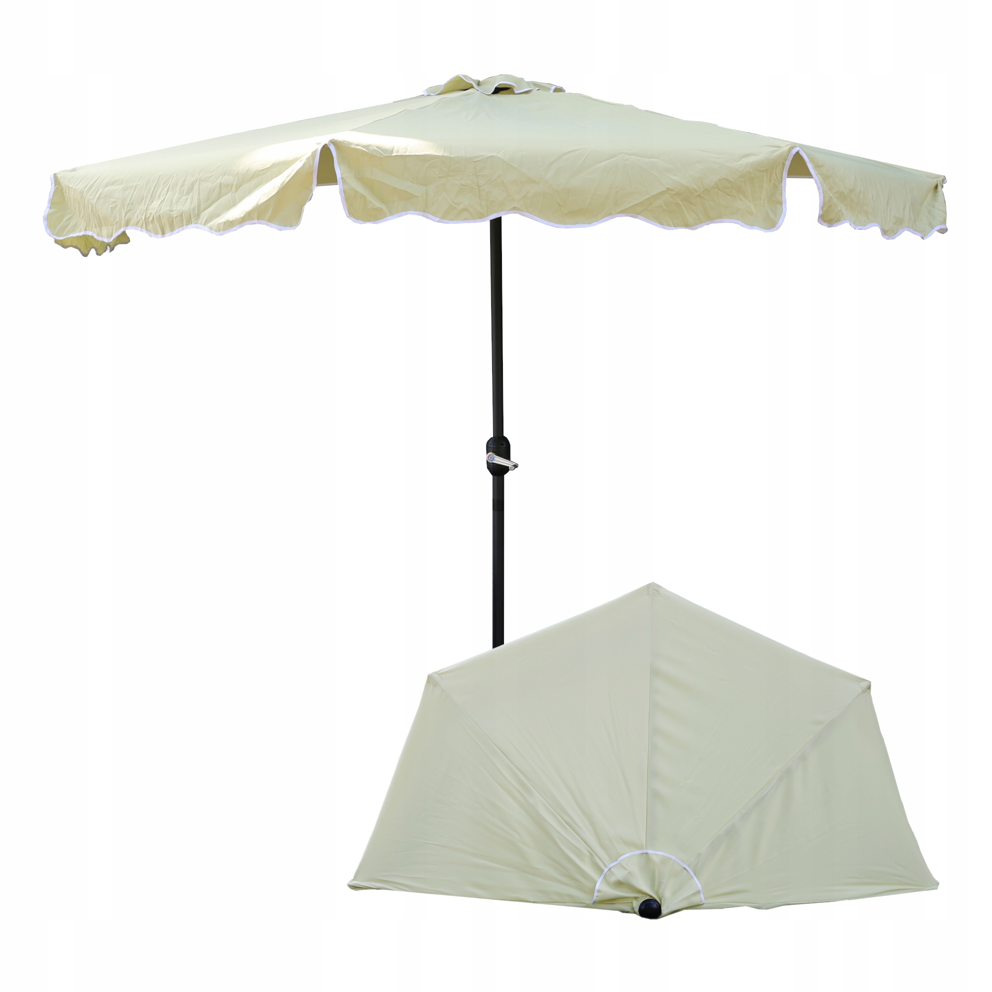 Parasol záhrada terasa polovičný balkón Ø 270 cm H 235 Béžová stena