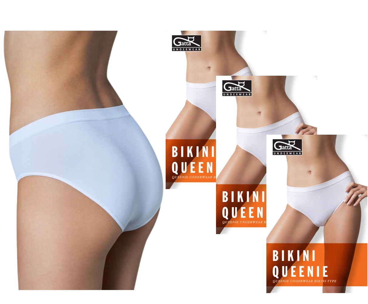 

Majtki Gatta Queenie Bikini damskie S białe 3-PAK