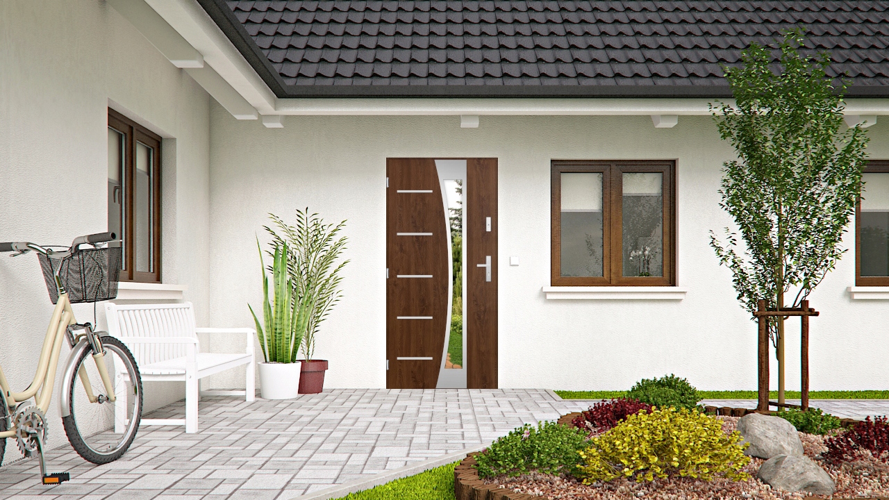 POLSKIE DRZWI ZEWNĘTRZNE INOX NWIS5P 72MM 90CM Marka inna