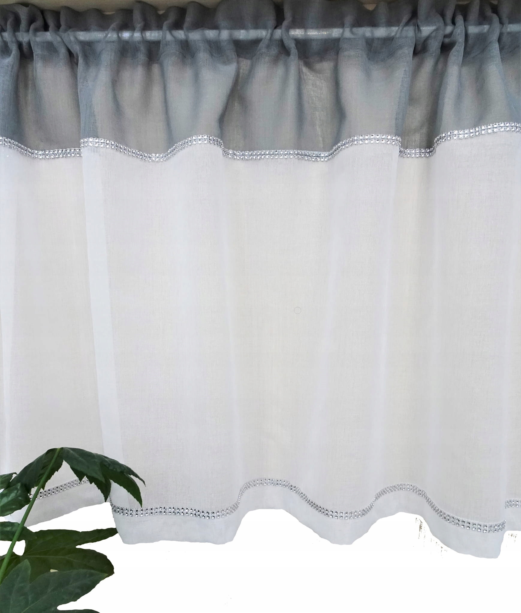 

Firana lambrekin zazdrostka szara cyrkonie 60x150