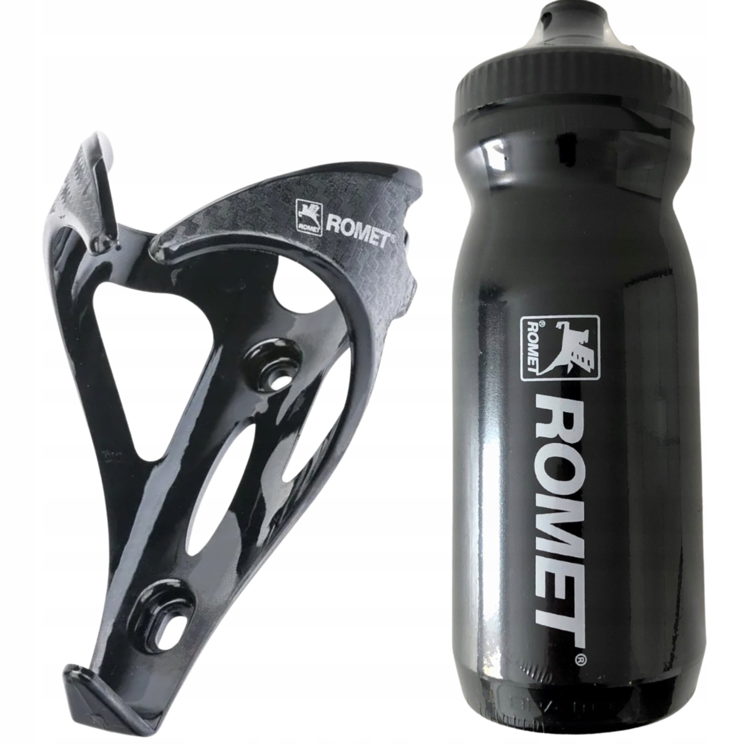 

Bidon Rowerowy Czarny 600ml Koszyk Uchwyt Romet