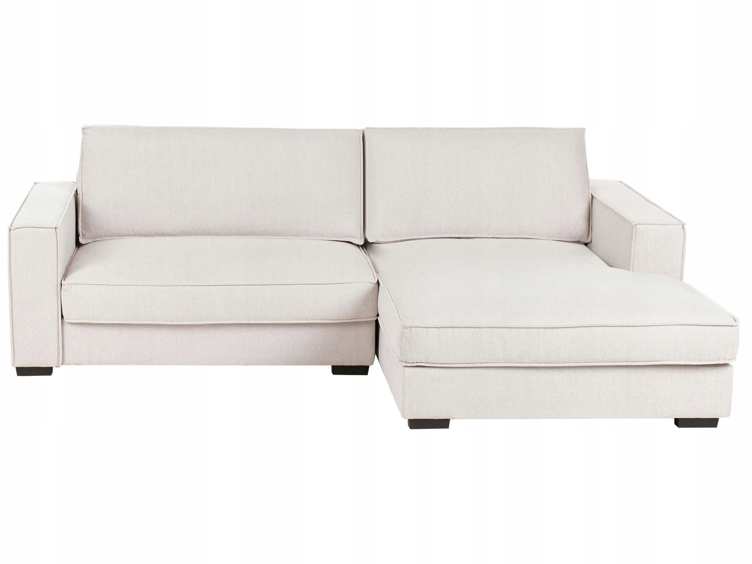 Sofa narożna lewostronna 2-osobowa do salonu jasnobeżowa