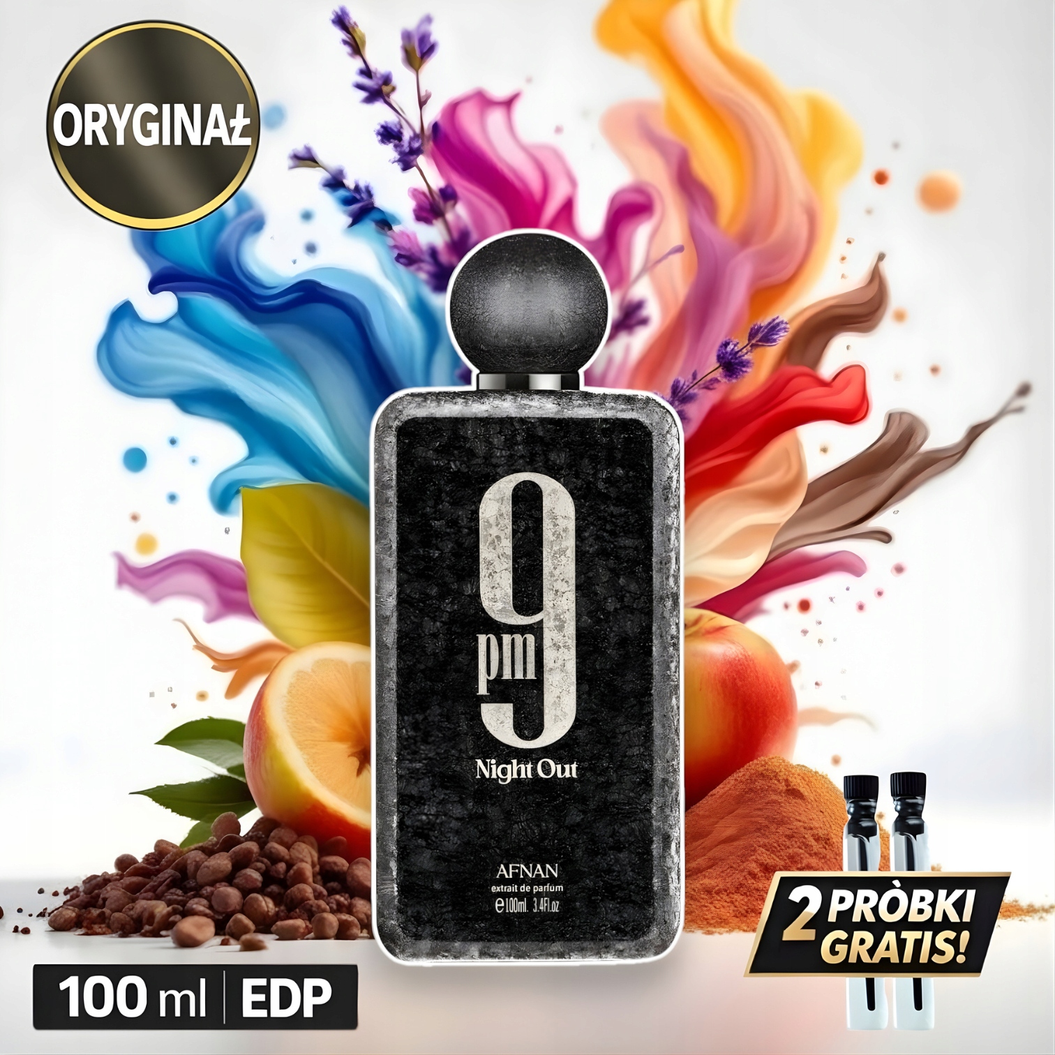 Perfumy Afnan 9 Pm Night Out 100 ml 2 Próbki