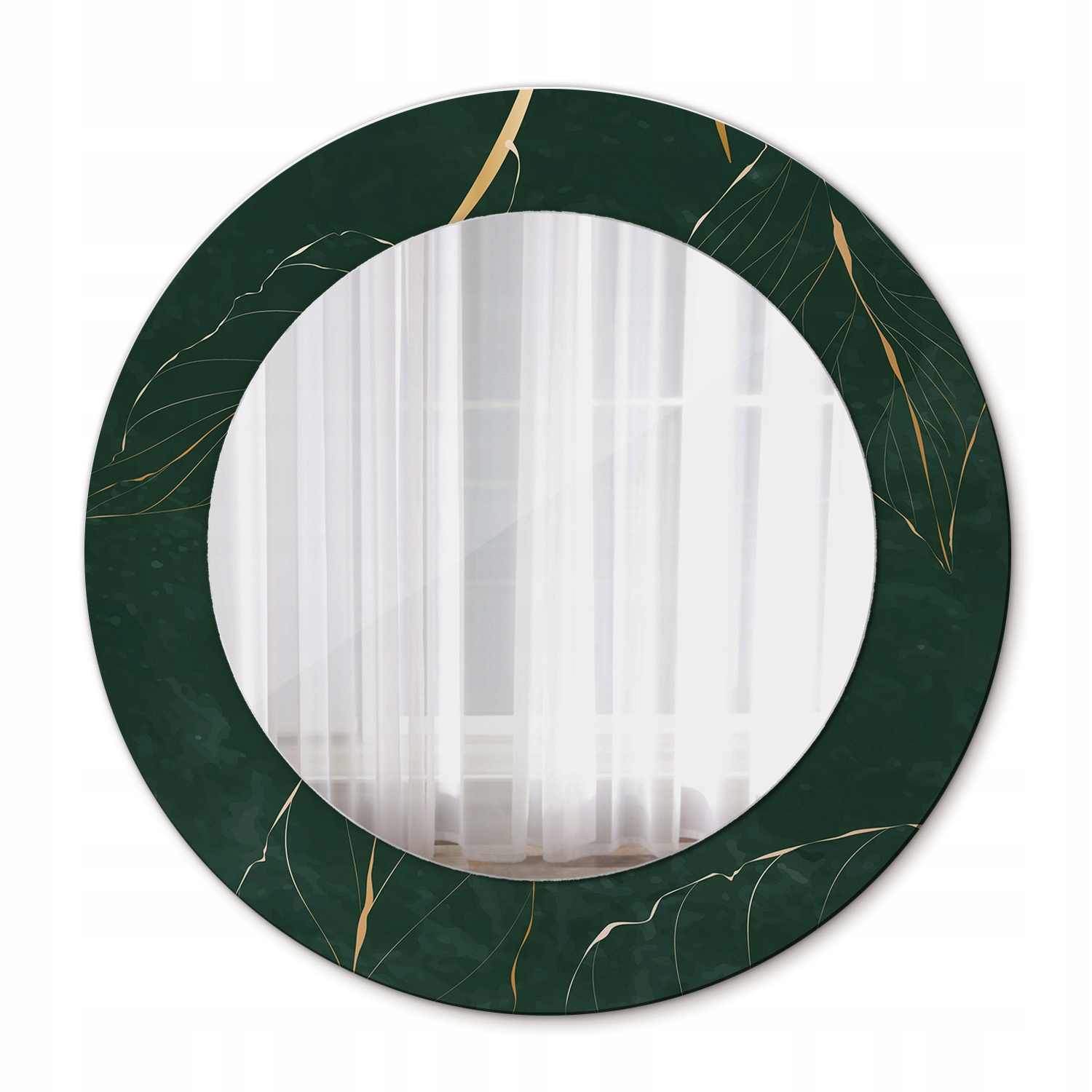 Závesné zrkadlo so skleneným rámom Obrys listov 50 cm