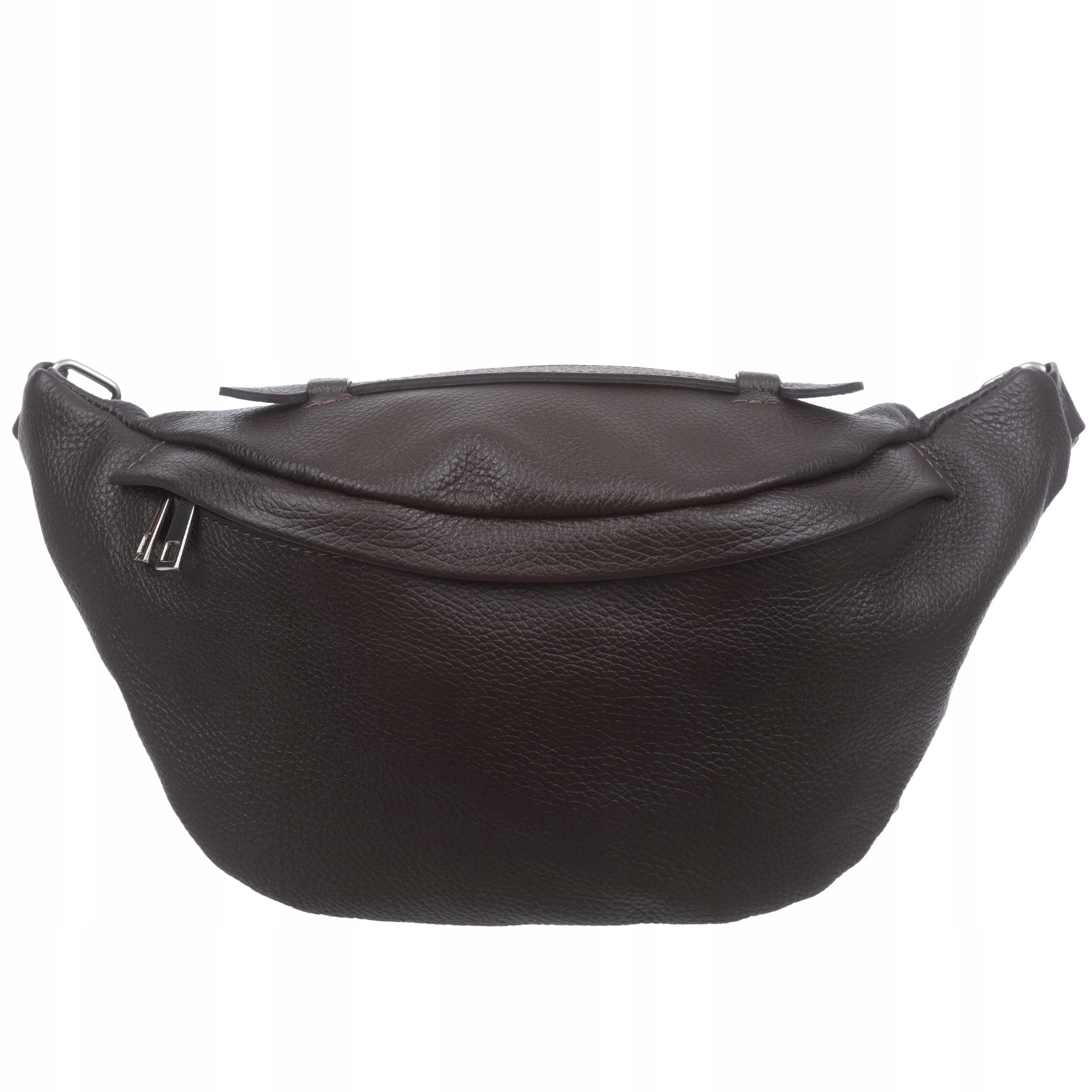 Vera Pelle torebka skórzana nerka saszetka biodrówka z rączką C.brązowa