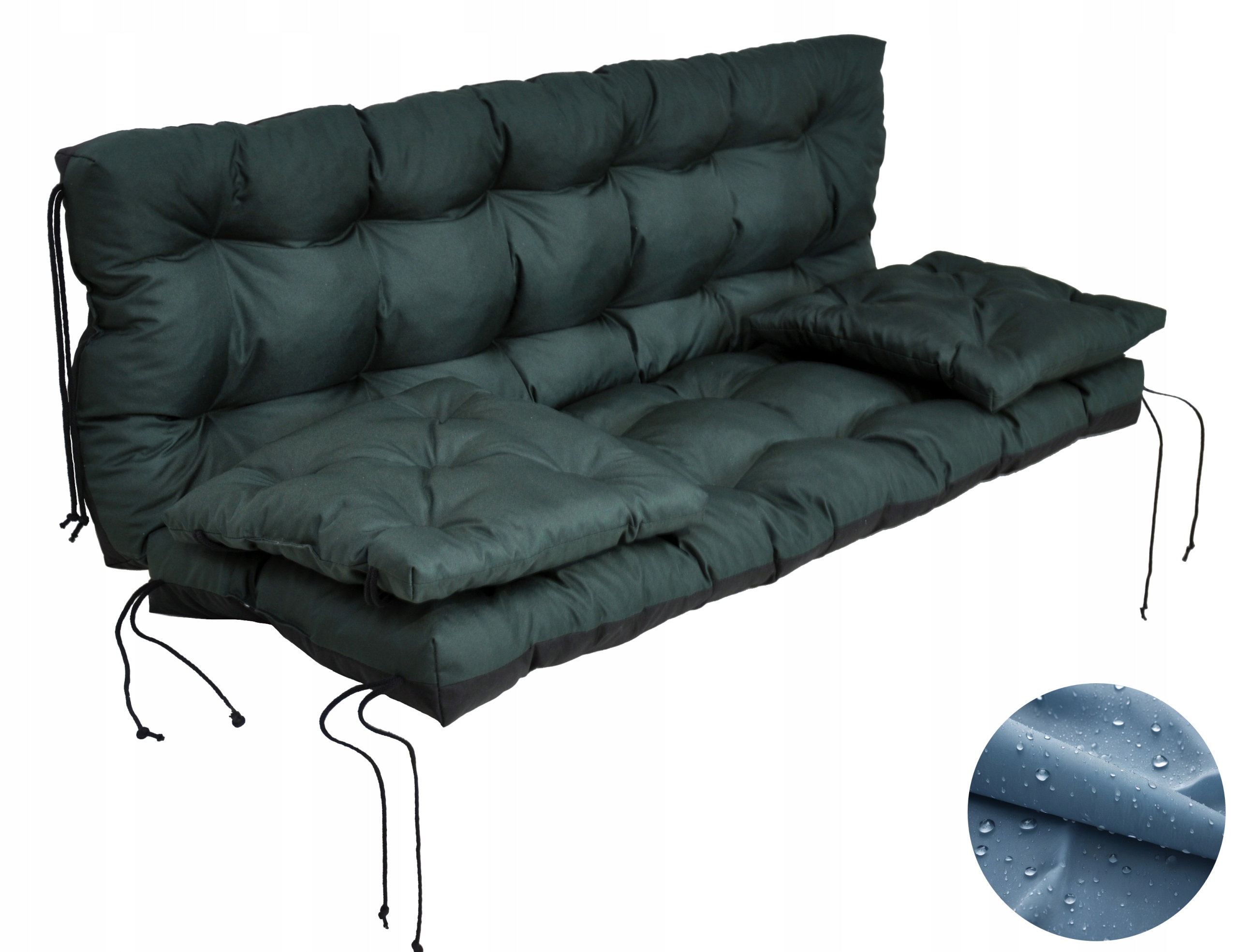 Wodoodporna Poduszka na Huśtawkę na Ławkę Ogrodową 140 cm Poduszki 40x40