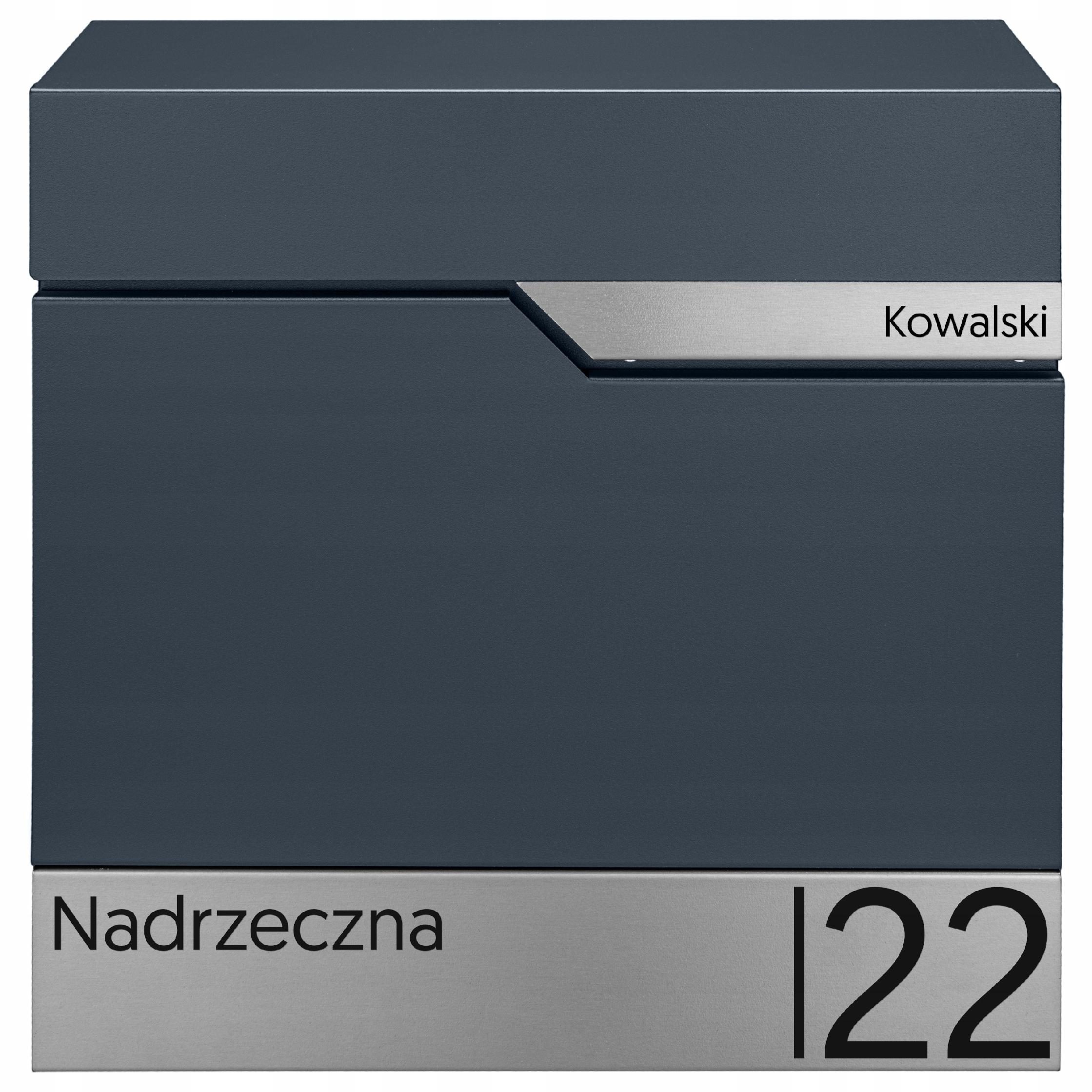 Poštovní Schránka Na Poštovní Seznamy Novin Antracit Nápis Adresa Ulice Číslo