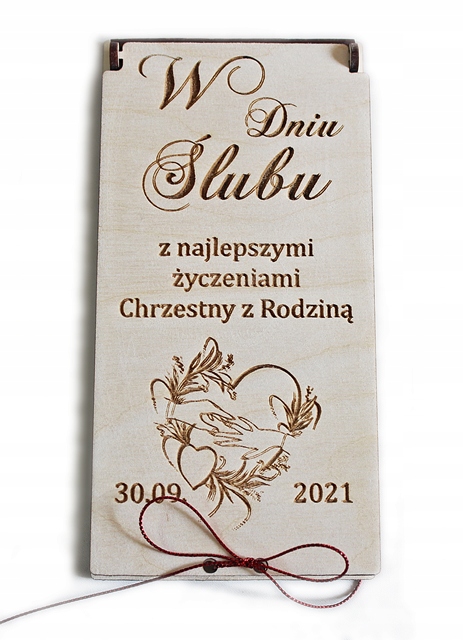 

Pudełko na Pieniądze W dniu ślubu Grawer etui ślub