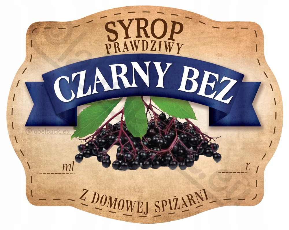

Syrop Czarny Bez Etykieta na słoik, naklejka