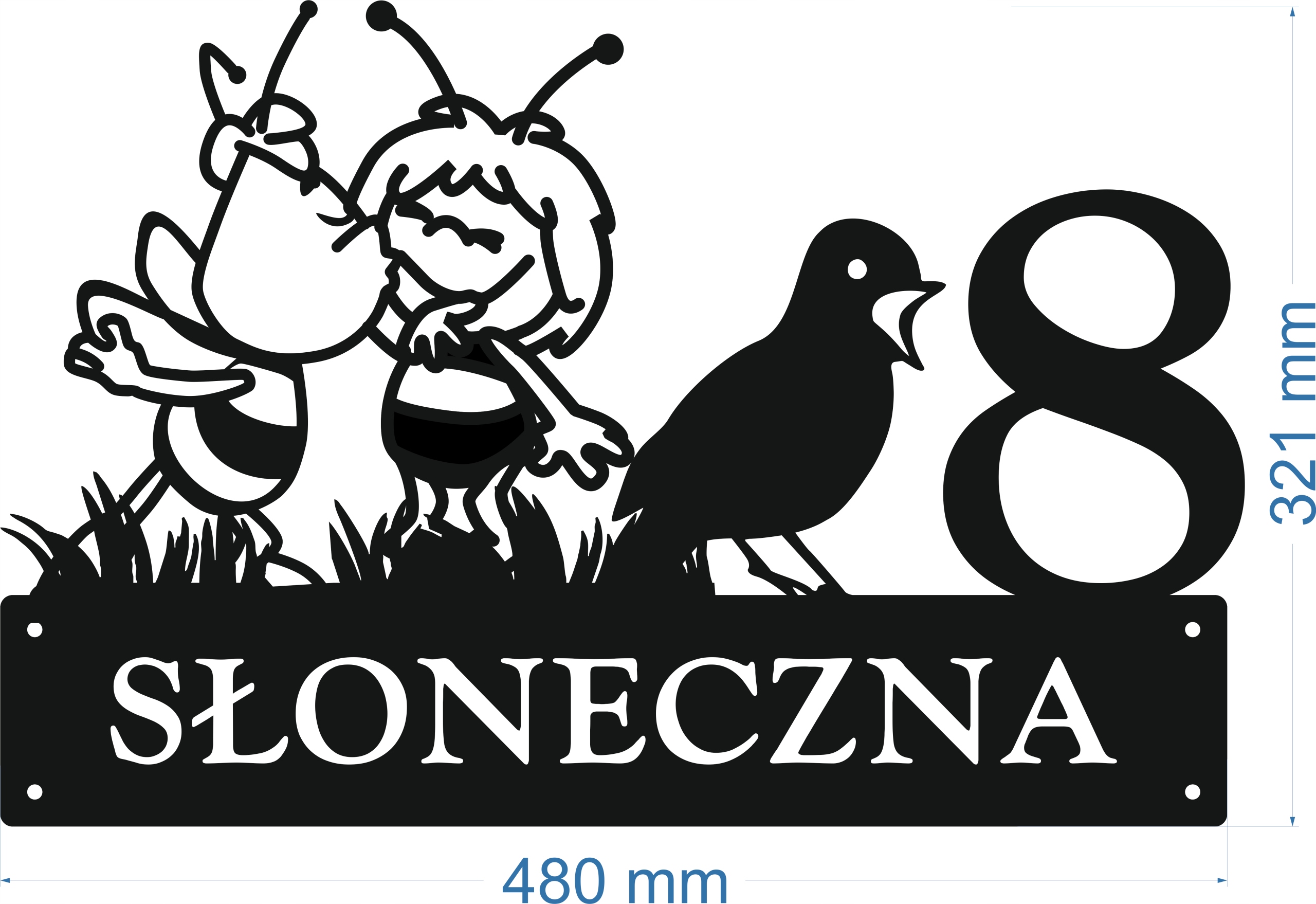 Číslo Na Dom 60 cm Tabuľa Adresa Ocel 2 mm Grafika 110